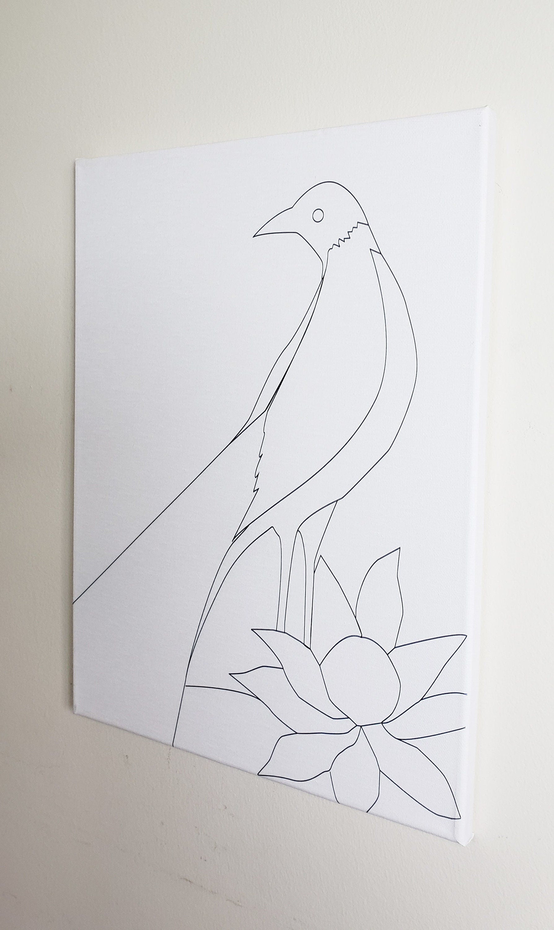 Long-Tail Bird DIY Canvas (Only): Bird - DIY Painting